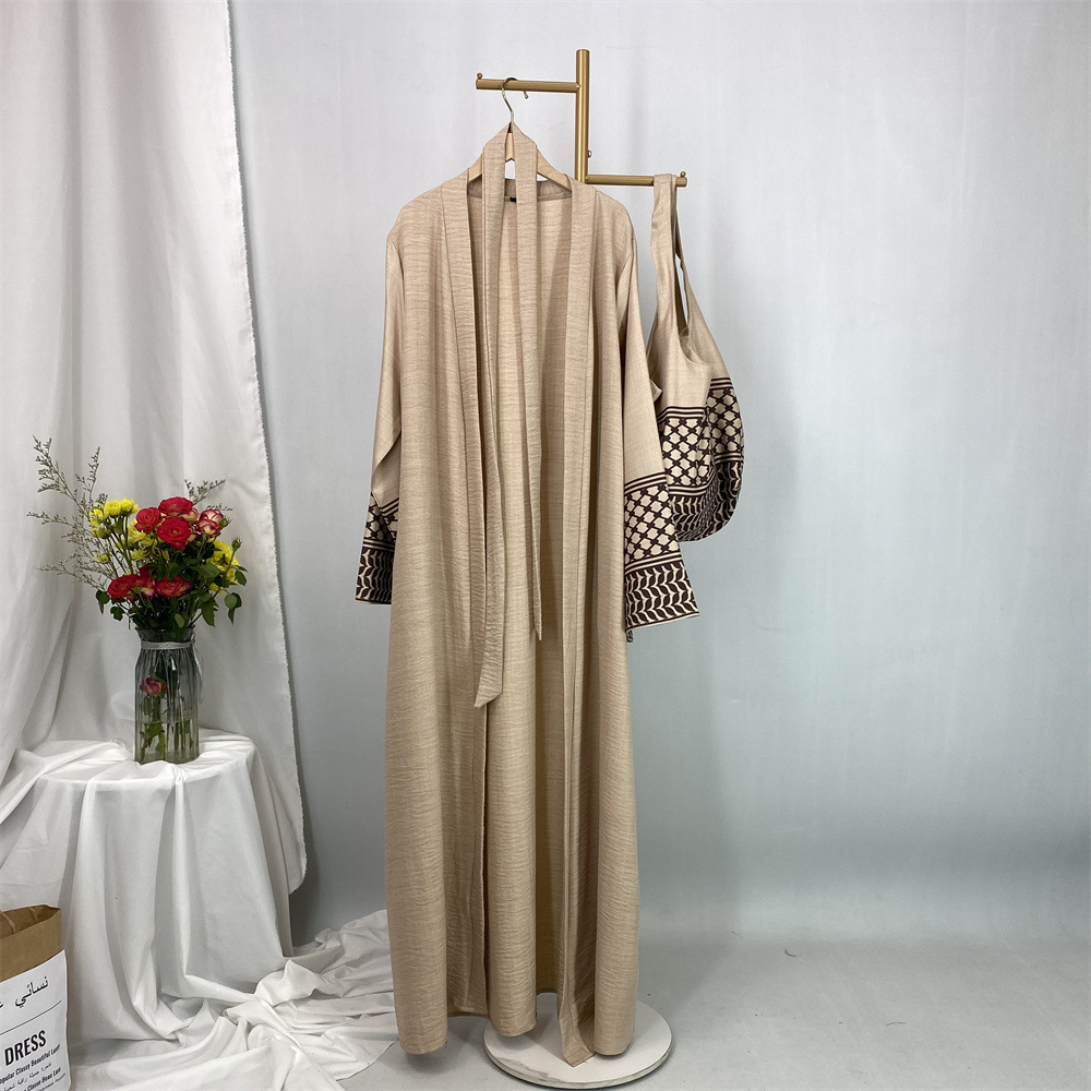 Women Bags In Dubai - Muslimische Offene Abaya für Damen, Langarm-Cardigan,