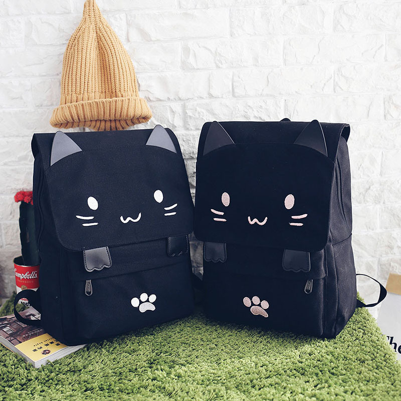 Mini Backpack Women - Japanische dumme süße 3d Katze große