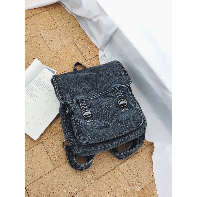 Women Bags Jeans - Vintage Denim-Rucksack für Damen, lässiger Rucksack