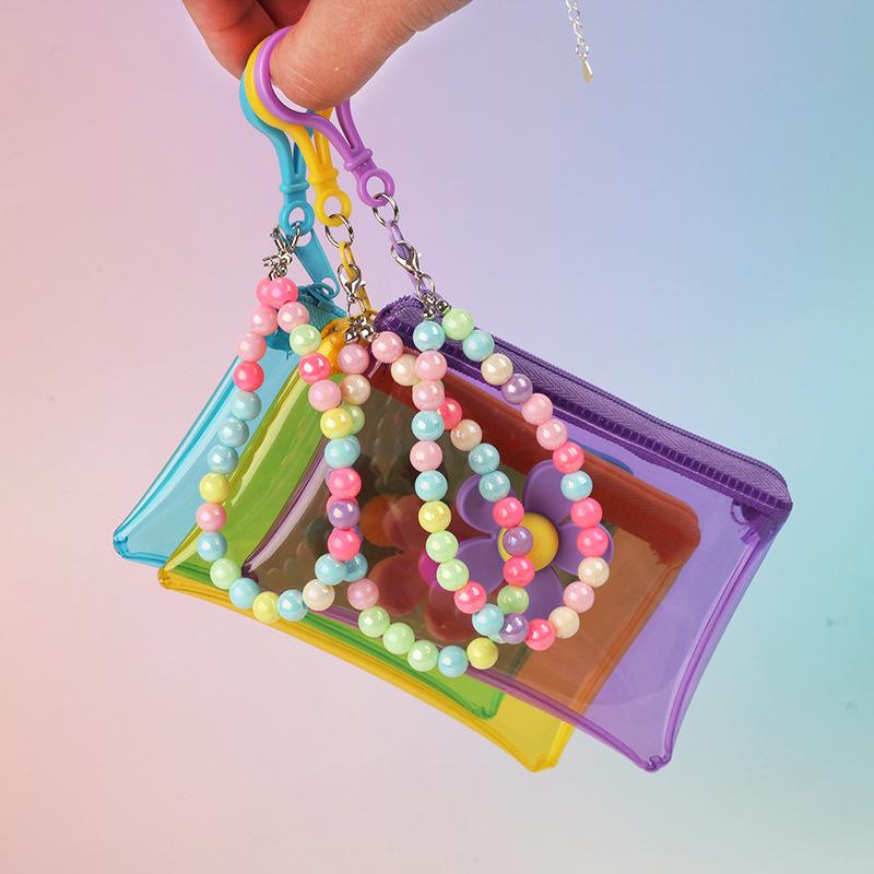 Women Bags Discount - Bestseller Tragbare Blumen-Perlen-Ketten-Geldbörse PVC Reißverschluss Kleine