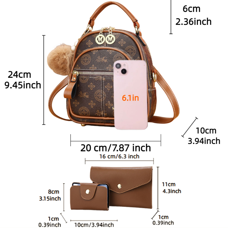 3-teiliges Damen-Taschenset, l – Mini Backpack Women Bewertung und Preis