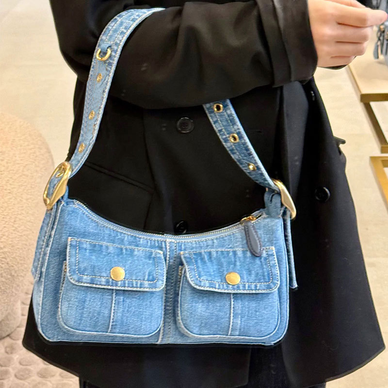 Denim-Damen-Unterarmtaschen, l – Women Bags Jeans Bewertung und Preis