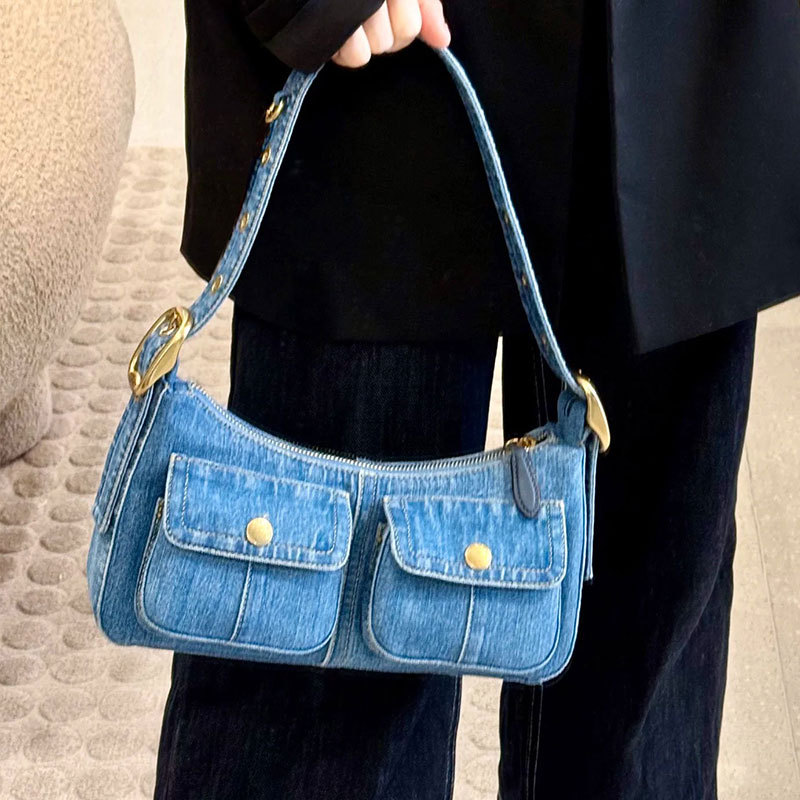 Denim-Damen-Unterarmtaschen, l – Women Bags Jeans Bewertung und Preis
