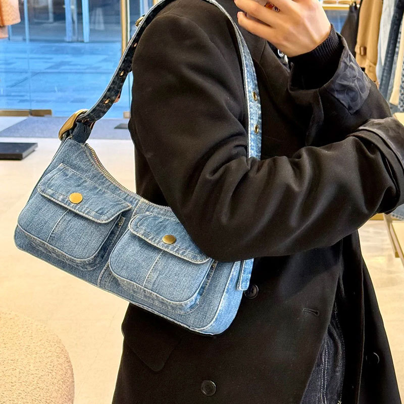 Denim-Damen-Unterarmtaschen, l – Women Bags Jeans Bewertung und Preis