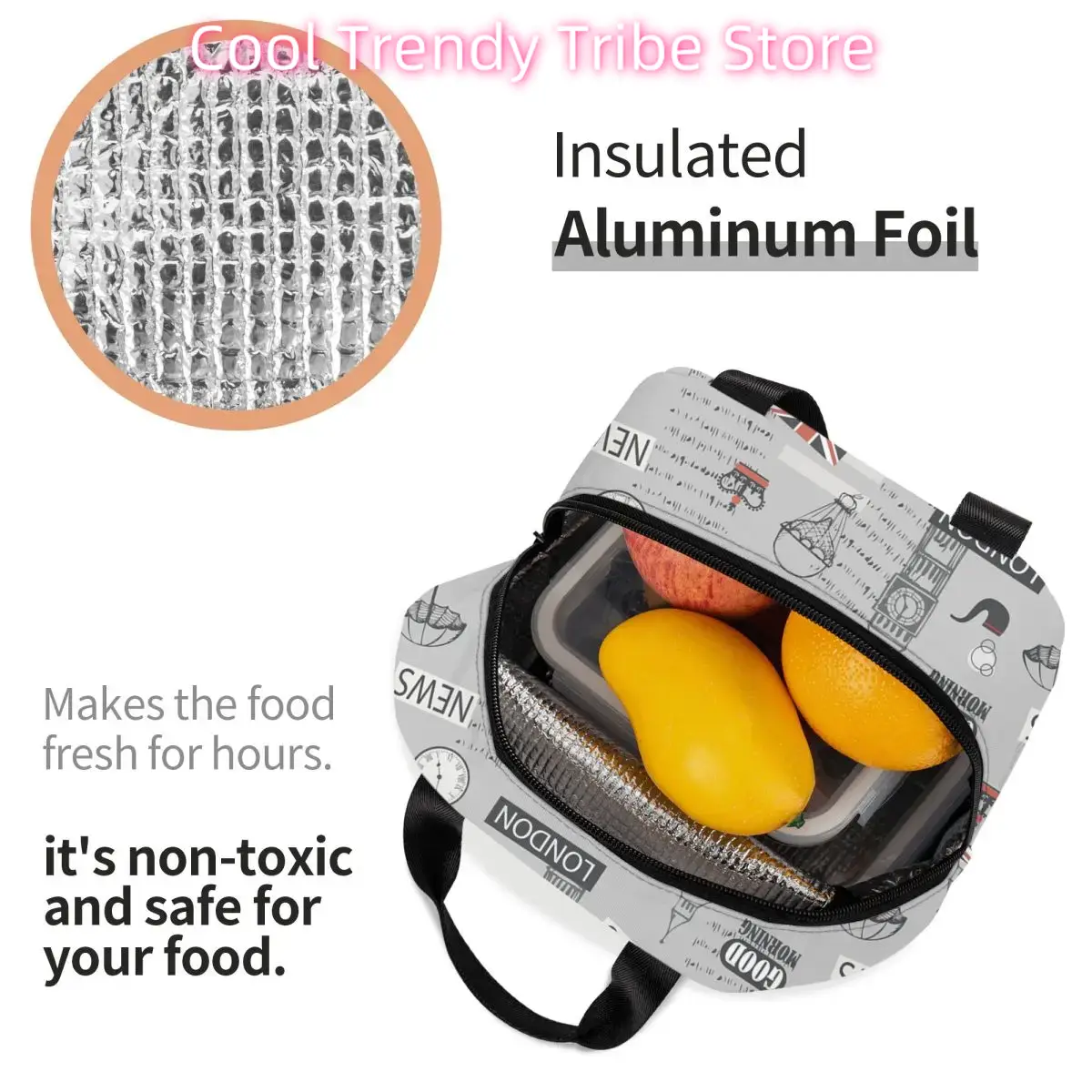 Isolierte Lunchtasche mit Retr – Women Bags Uk Bewertung und Preis